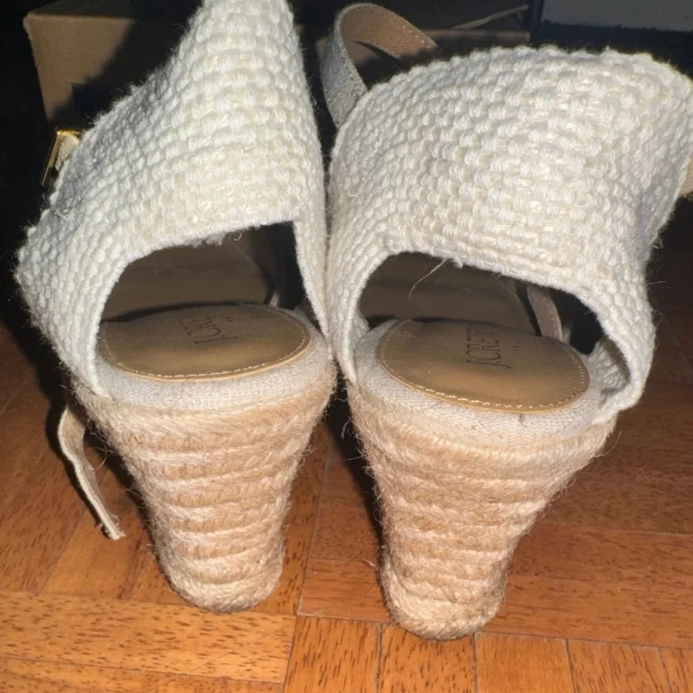 J. Crew Cream Espadrille Wedge Sandals